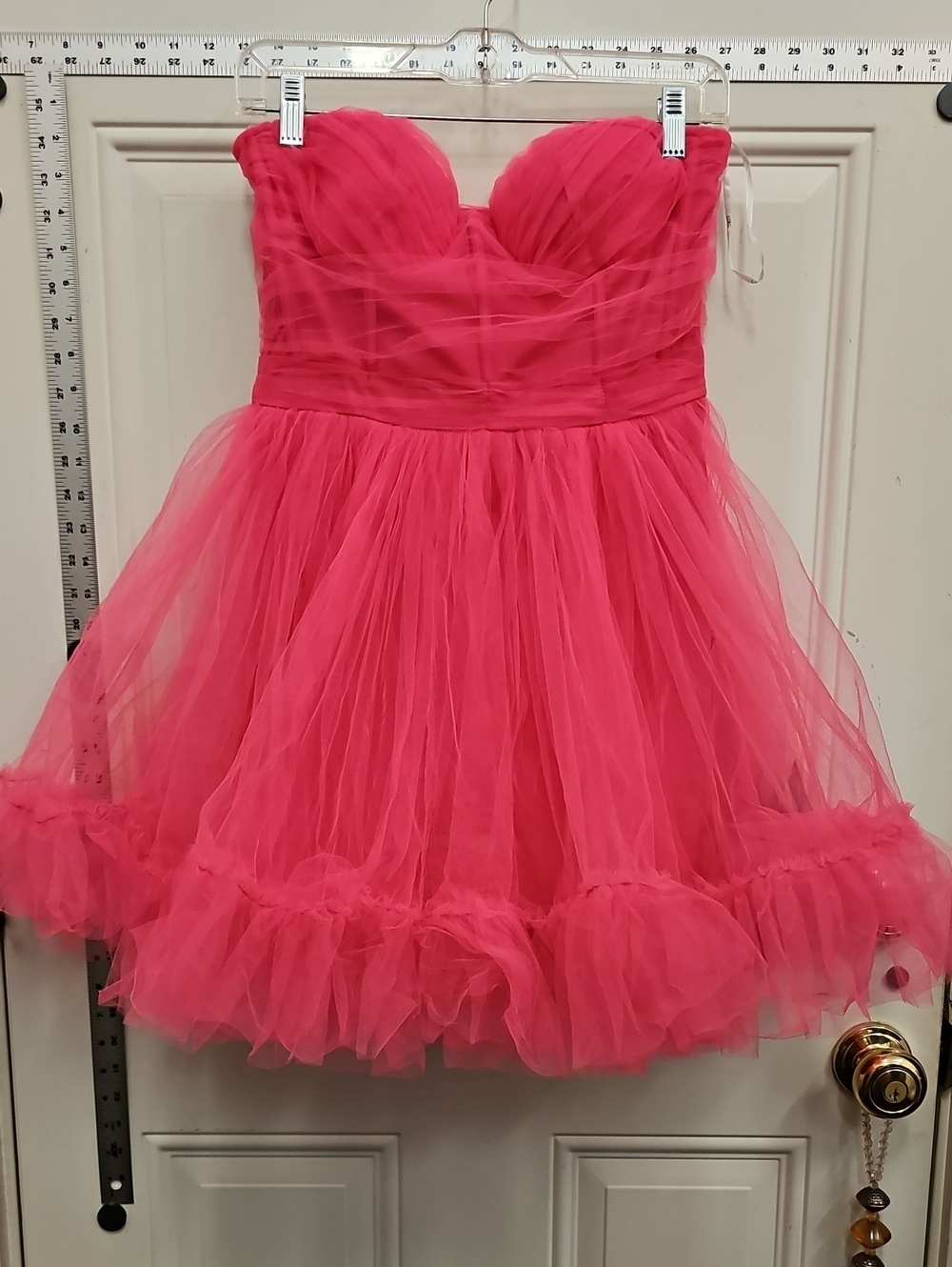 Lulu's Hot Pink Strapless Tulle Party Dress